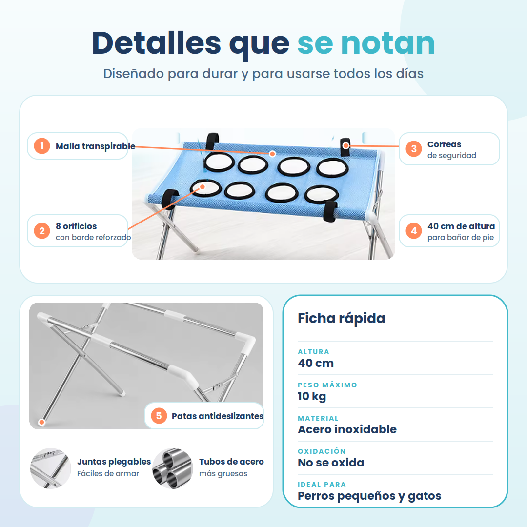 Soporte para bañar a tu perro